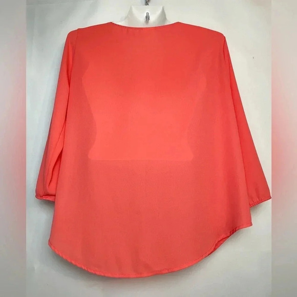 Kaileigh Peach Orange Top Flowy Women Size S - Picture 4 of 6
